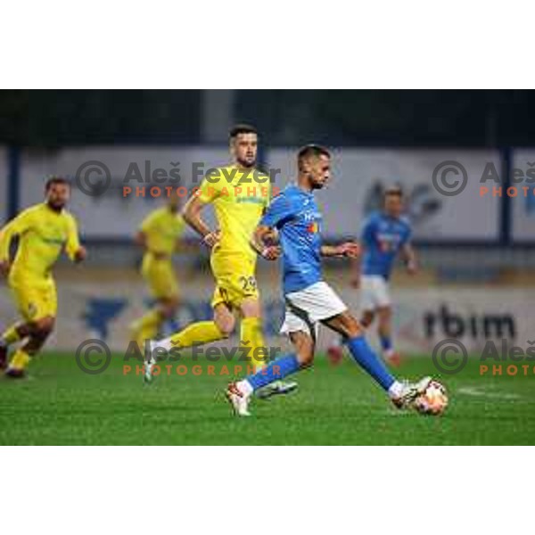 in action during Prva Liga Telemach 2022-2023 football match between Domzale and Bravo in Domzale, Slovenia on October 14, 2022