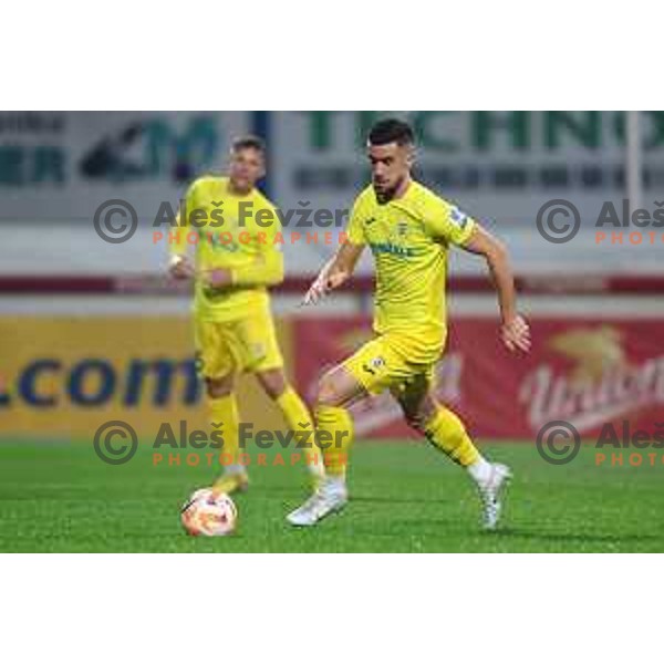 Arnel Jakupovic in action during Prva Liga Telemach 2022-2023 football match between Domzale and Bravo in Domzale, Slovenia on October 14, 2022