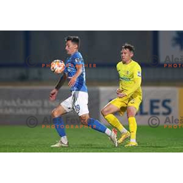 in action during Prva Liga Telemach 2022-2023 football match between Domzale and Bravo in Domzale, Slovenia on October 14, 2022