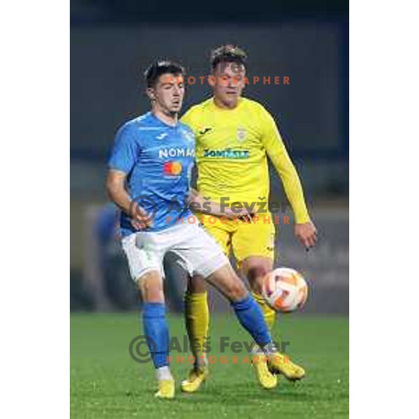 Martin Kramaric in action during Prva Liga Telemach 2022-2023 football match between Domzale and Bravo in Domzale, Slovenia on October 14, 2022