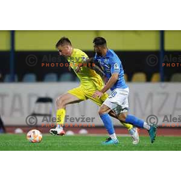 in action during Prva Liga Telemach 2022-2023 football match between Domzale and Bravo in Domzale, Slovenia on October 14, 2022