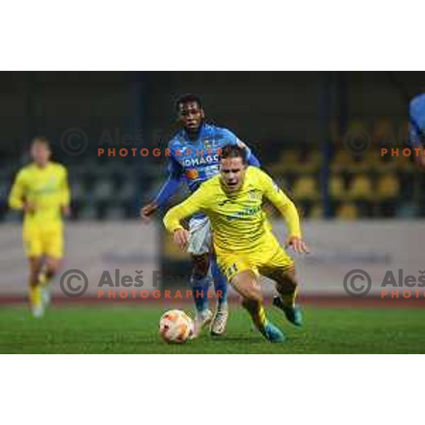 in action during Prva Liga Telemach 2022-2023 football match between Domzale and Bravo in Domzale, Slovenia on October 14, 2022