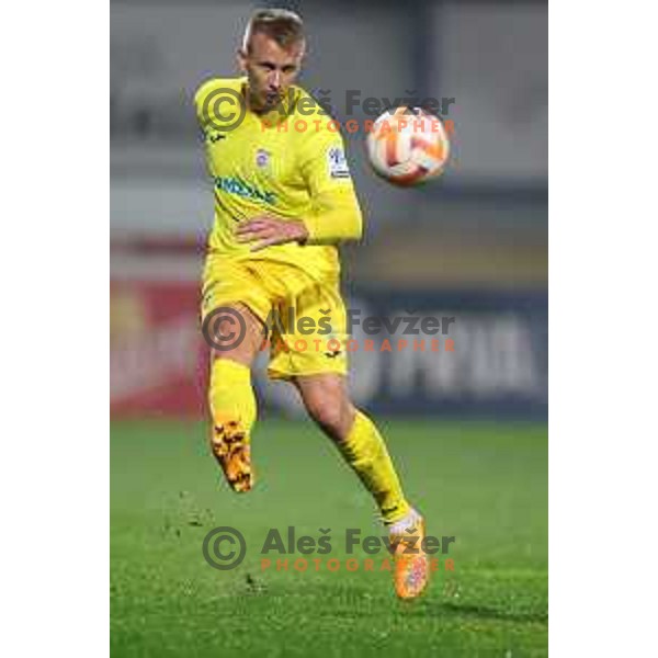 in action during Prva Liga Telemach 2022-2023 football match between Domzale and Bravo in Domzale, Slovenia on October 14, 2022