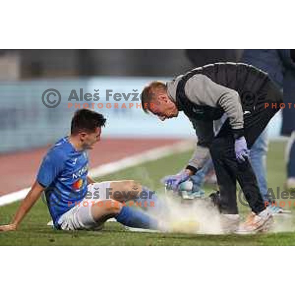 Martin Kramaric in action during Prva Liga Telemach 2022-2023 football match between Domzale and Bravo in Domzale, Slovenia on October 14, 2022