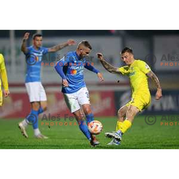 in action during Prva Liga Telemach 2022-2023 football match between Domzale and Bravo in Domzale, Slovenia on October 14, 2022