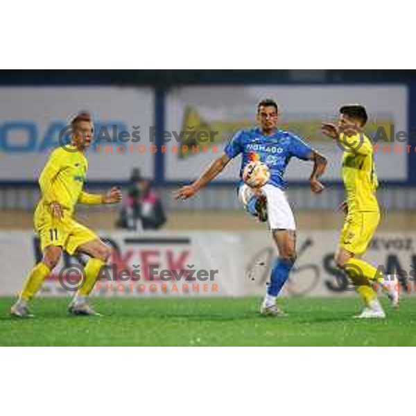 in action during Prva Liga Telemach 2022-2023 football match between Domzale and Bravo in Domzale, Slovenia on October 14, 2022