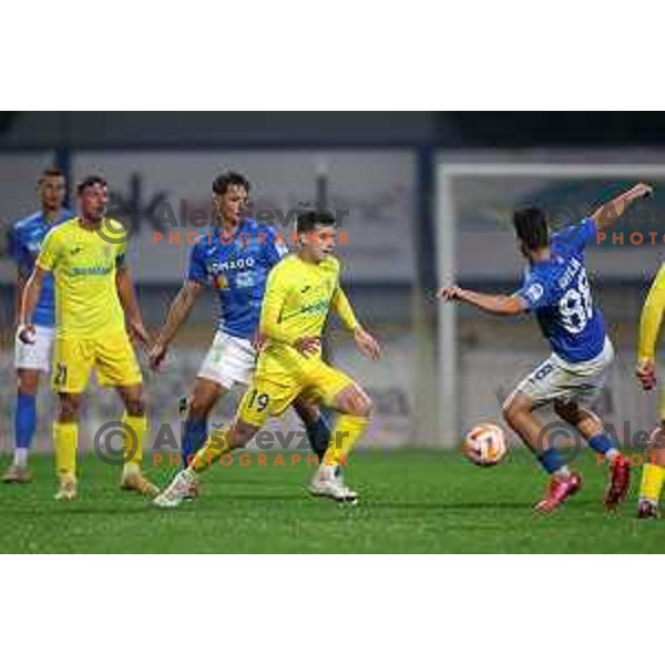 in action during Prva Liga Telemach 2022-2023 football match between Domzale and Bravo in Domzale, Slovenia on October 14, 2022