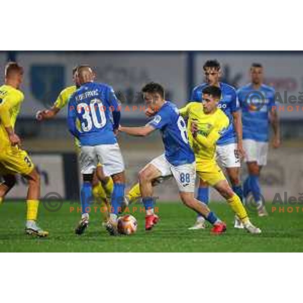 in action during Prva Liga Telemach 2022-2023 football match between Domzale and Bravo in Domzale, Slovenia on October 14, 2022