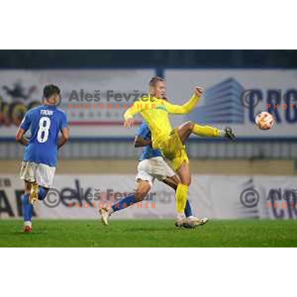 in action during Prva Liga Telemach 2022-2023 football match between Domzale and Bravo in Domzale, Slovenia on October 14, 2022