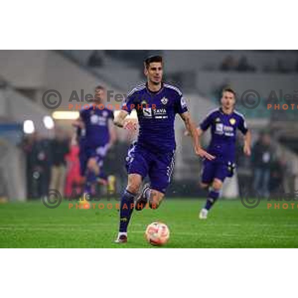 Nemanja Mitrovic in action during Prva Liga Telemach 2022-2023 football match between Olimpija and Maribor in SRC Stozice, Ljubljana, Slovenia on October 15, 2022