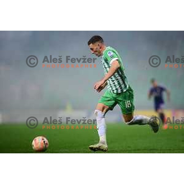 Mario Kvesic in action during Prva Liga Telemach 2022-2023 football match between Olimpija and Maribor in SRC Stozice, Ljubljana, Slovenia on October 15, 2022