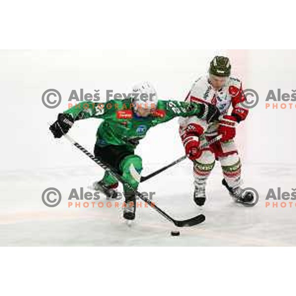 Jaka Sodja of SZ Olimpija during IceHL ice-hockey match between SZ Olimpija (SLO) and Bolzano Sudtirol Alperia (ITA) in Tivoli Hall, Ljubljana, Slovenia on October 16, 2022