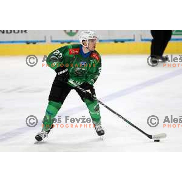 Mark Cepon of SZ Olimpija during IceHL ice-hockey match between SZ Olimpija (SLO) and Bolzano Sudtirol Alperia (ITA) in Tivoli Hall, Ljubljana, Slovenia on October 16, 2022