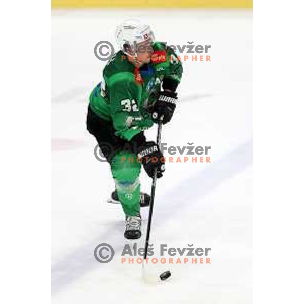 Carl Neill of SZ Olimpija during IceHL ice-hockey match between SZ Olimpija (SLO) and Bolzano Sudtirol Alperia (ITA) in Tivoli Hall, Ljubljana, Slovenia on October 16, 2022