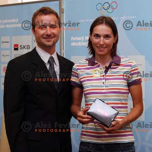 Blaza Klemencic OKS press conference with members of Slovenia Olympic Team Beijing 2008, Hala Tivoli, Ljubljana 3.7.2008 