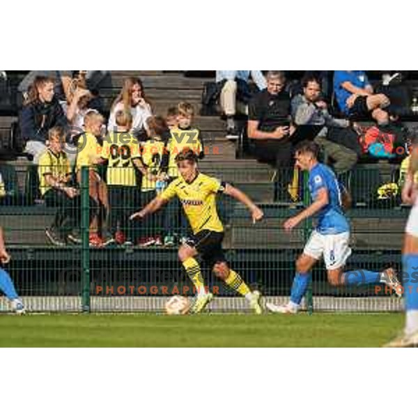 In action during Union Slovenian Cup football match between Radomlje and Bravo in Radomlje Sports Park, Slovenia on October 19, 2022