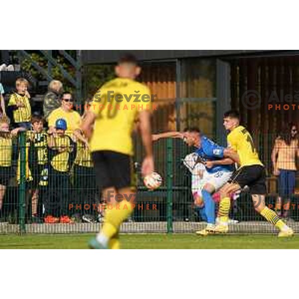 In action during Union Slovenian Cup football match between Radomlje and Bravo in Radomlje Sports Park, Slovenia on October 19, 2022