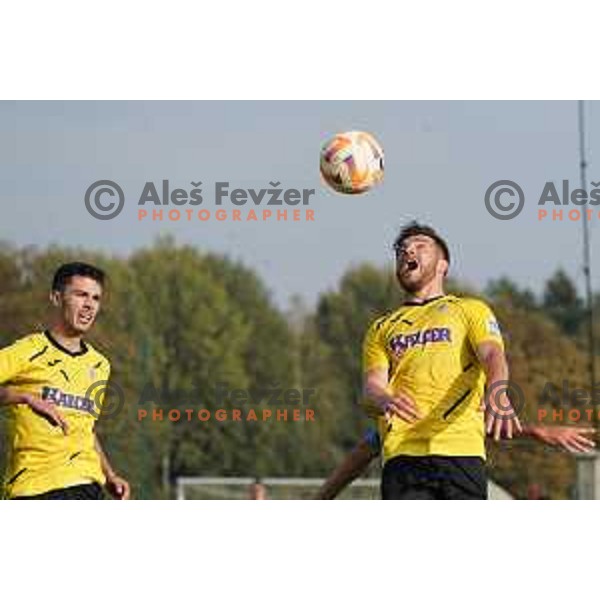 In action during Union Slovenian Cup football match between Radomlje and Bravo in Radomlje Sports Park, Slovenia on October 19, 2022