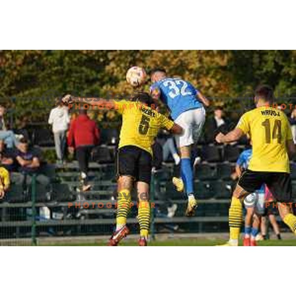 In action during Union Slovenian Cup football match between Radomlje and Bravo in Radomlje Sports Park, Slovenia on October 19, 2022