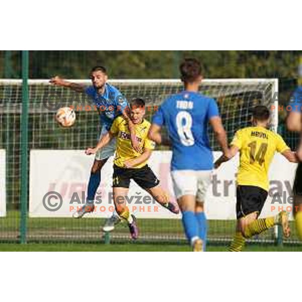 In action during Union Slovenian Cup football match between Radomlje and Bravo in Radomlje Sports Park, Slovenia on October 19, 2022