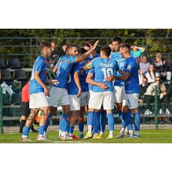 In action during Union Slovenian Cup football match between Radomlje and Bravo in Radomlje Sports Park, Slovenia on October 19, 2022