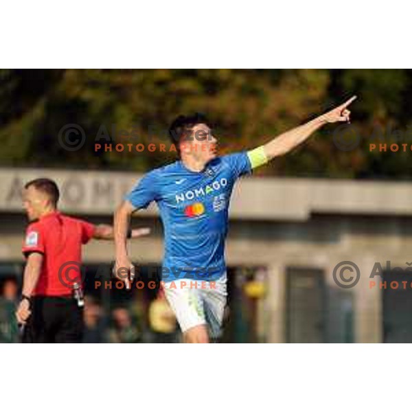 Martin Kramaric in action during Union Slovenian Cup football match between Radomlje and Bravo in Radomlje Sports Park, Slovenia on October 19, 2022 