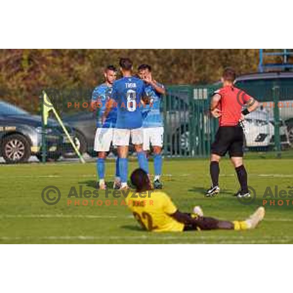 In action during Union Slovenian Cup football match between Radomlje and Bravo in Radomlje Sports Park, Slovenia on October 19, 2022