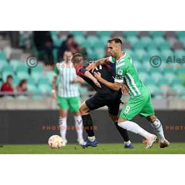 Mustafa Nukic in action during Union Slovenian Cup football match between Olimpija and Ivancna Gorica in Ljubljana, Slovenia on October 19, 2022