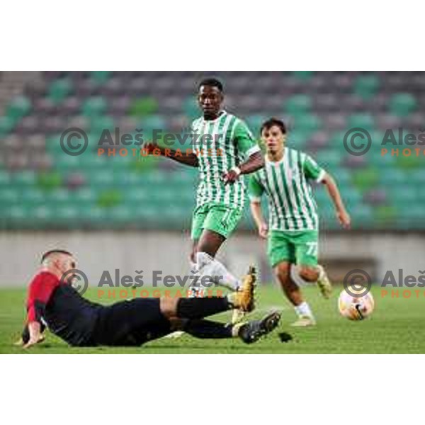 In action during Union Slovenian Cup football match between Olimpija and Ivancna Gorica in Ljubljana, Slovenia on October 19, 2022