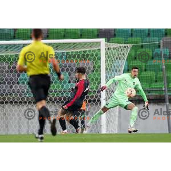 In action during Union Slovenian Cup football match between Olimpija and Ivancna Gorica in Ljubljana, Slovenia on October 19, 2022