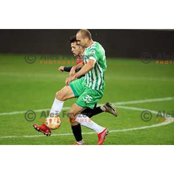 In action during Union Slovenian Cup football match between Olimpija and Ivancna Gorica in Ljubljana, Slovenia on October 19, 2022