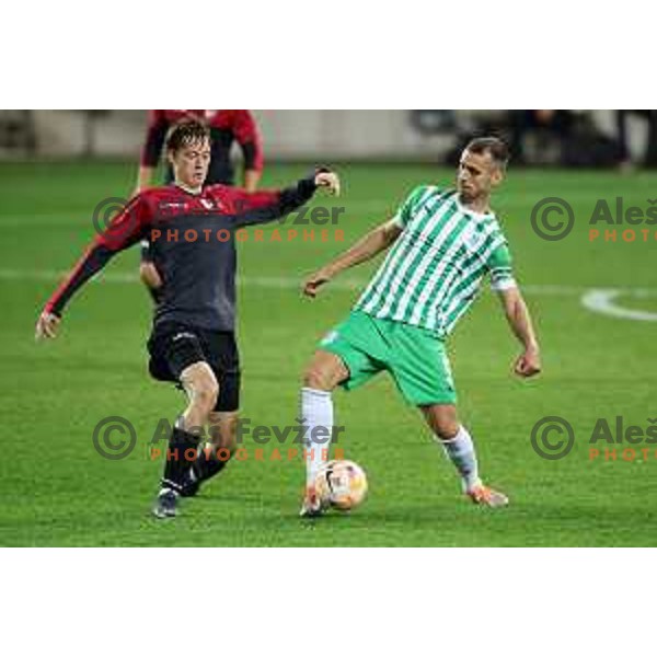 Mustafa Nukic in action during Union Slovenian Cup football match between Olimpija and Ivancna Gorica in Ljubljana, Slovenia on October 19, 2022