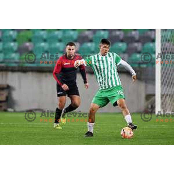 Svit Seslar in action during Union Slovenian Cup football match between Olimpija and Ivancna Gorica in Ljubljana, Slovenia on October 19, 2022