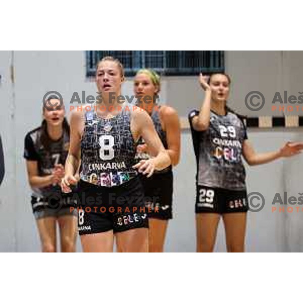 in action during 1.SKL women 2022-2023 regular season basketball match between Domzale and Cinkarna Celje in Domzale, Slovenia on October 21, 2022