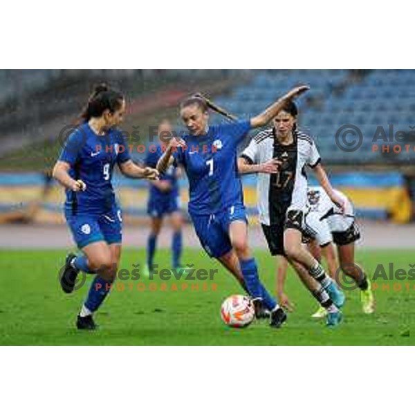 Spela Gerbec in action during European Women\'s Under 17 Championship 2023 round 1 match between Slovenia and Germany in Krsko, Slovenia on October 22, 2022