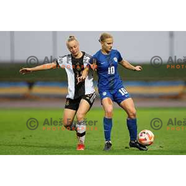 in action during European Women\'s Under 17 Championship 2023 round 1 match between Slovenia and Germany in Krsko, Slovenia on October 22, 2022