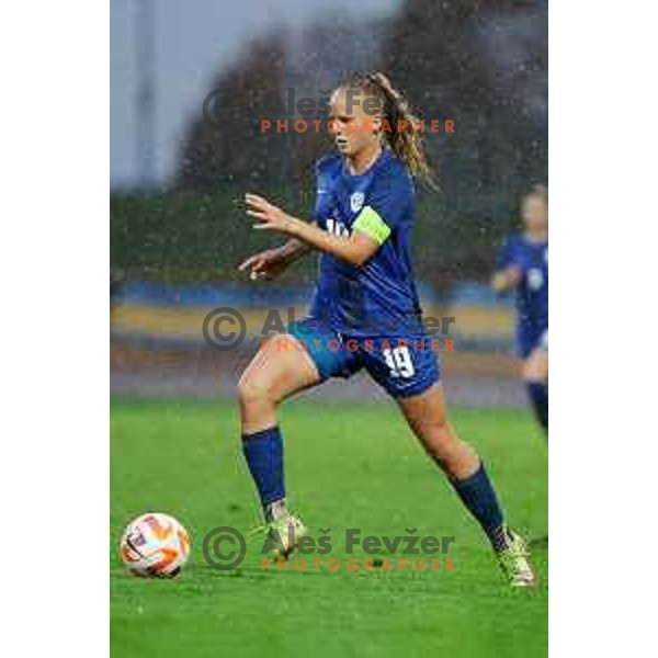 Zara Kramzar in action during European Women\'s Under 17 Championship 2023 round 1 match between Slovenia and Germany in Krsko, Slovenia on October 22, 2022