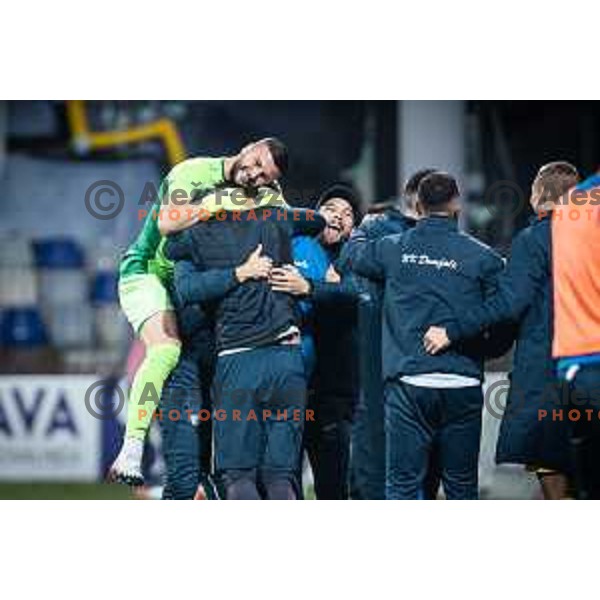 Ajdin Mulalic celebrating during Prva liga Telemach football match between Maribor and Domzale in Ljudski vrt, Maribor, Slovenia on October 22, 2022. Photo: Jure Banfi