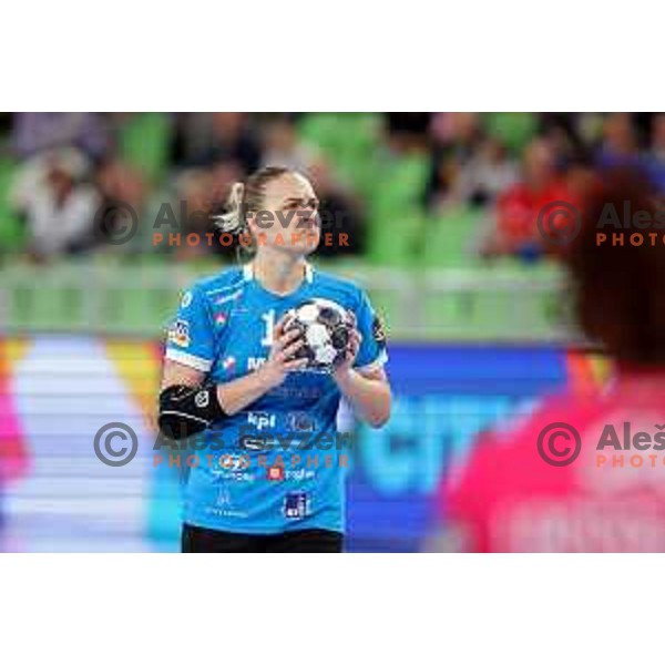 Daria Dmitrieva in action during EHF Champions league Women handball match between Krim Mercator (SLO) and Brest (FRA) in Ljubljana, Slovenia on October 23, 2022