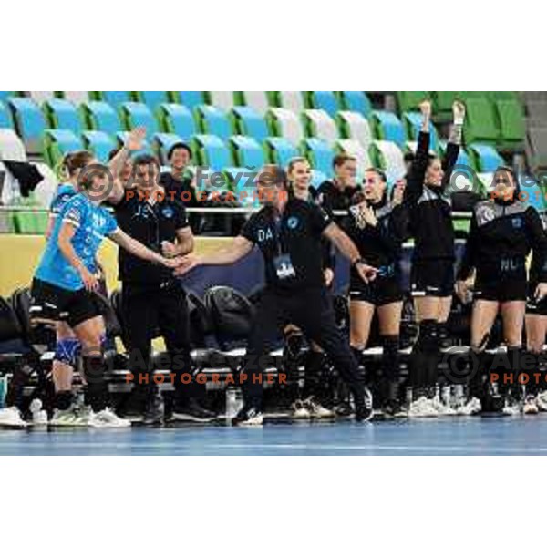 Dragan Adzic in action during EHF Champions league Women handball match between Krim Mercator (SLO) and Brest (FRA) in Ljubljana, Slovenia on October 23, 2022