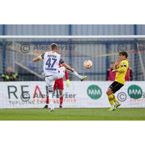 Andrej Kotnik in action during Prva Liga Telemach 2022-2023 football match between Kalcer Radomlje and Koper in Domzale, Slovenia on October 24, 2022