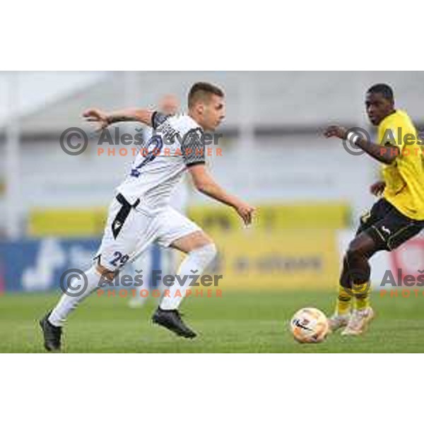 in action during Prva Liga Telemach 2022-2023 football match between Kalcer Radomlje and Koper in Domzale, Slovenia on October 24, 2022