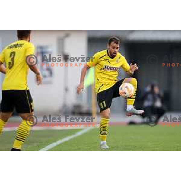 in action during Prva Liga Telemach 2022-2023 football match between Kalcer Radomlje and Koper in Domzale, Slovenia on October 24, 2022