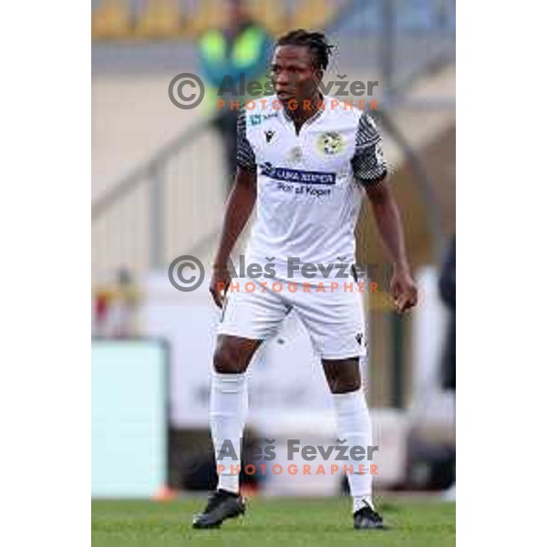 Bede Osuji in action during Prva Liga Telemach 2022-2023 football match between Kalcer Radomlje and Koper in Domzale, Slovenia on October 24, 2022