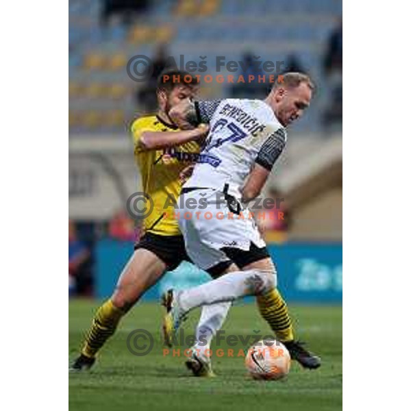 Zan Benedicic in action during Prva Liga Telemach 2022-2023 football match between Kalcer Radomlje and Koper in Domzale, Slovenia on October 24, 2022