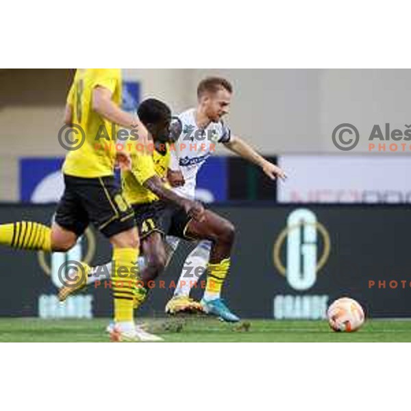 in action during Prva Liga Telemach 2022-2023 football match between Kalcer Radomlje and Koper in Domzale, Slovenia on October 24, 2022