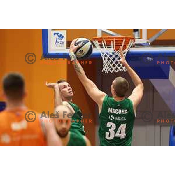 Jurij Macura in action during Nova KBM league 2022-2033 regular season match between Helios Suns and Krka in Domzale, Slovenia on October 24, 2022