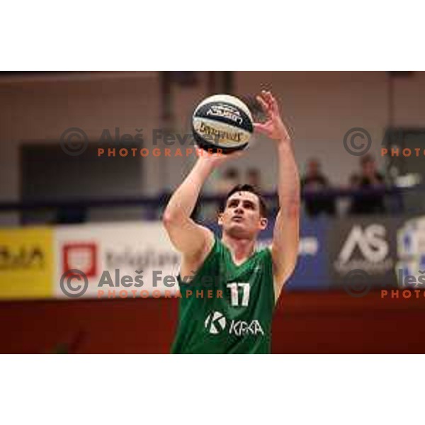 Jan Span in action during Nova KBM league 2022-2033 regular season match between Helios Suns and Krka in Domzale, Slovenia on October 24, 2022