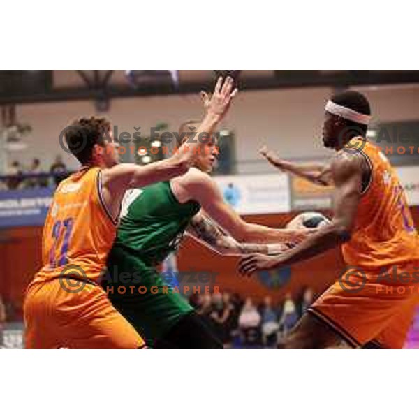 Jurij Macura in action during Nova KBM league 2022-2033 regular season match between Helios Suns and Krka in Domzale, Slovenia on October 24, 2022