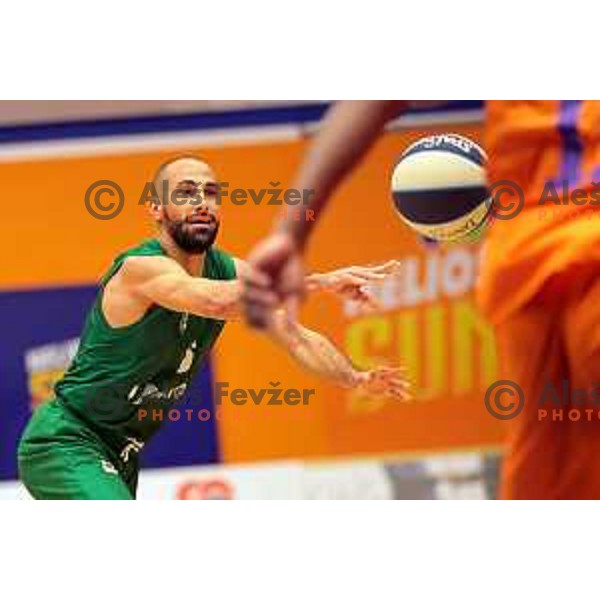 Rok Stipcevic in action during Nova KBM league 2022-2033 regular season match between Helios Suns and Krka in Domzale, Slovenia on October 24, 2022